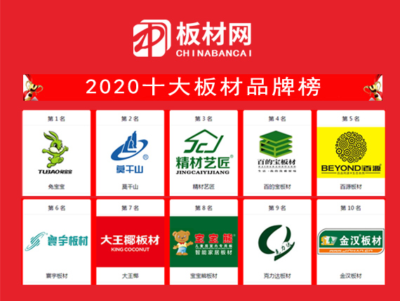 2020板材十大品牌排行榜盛大公布